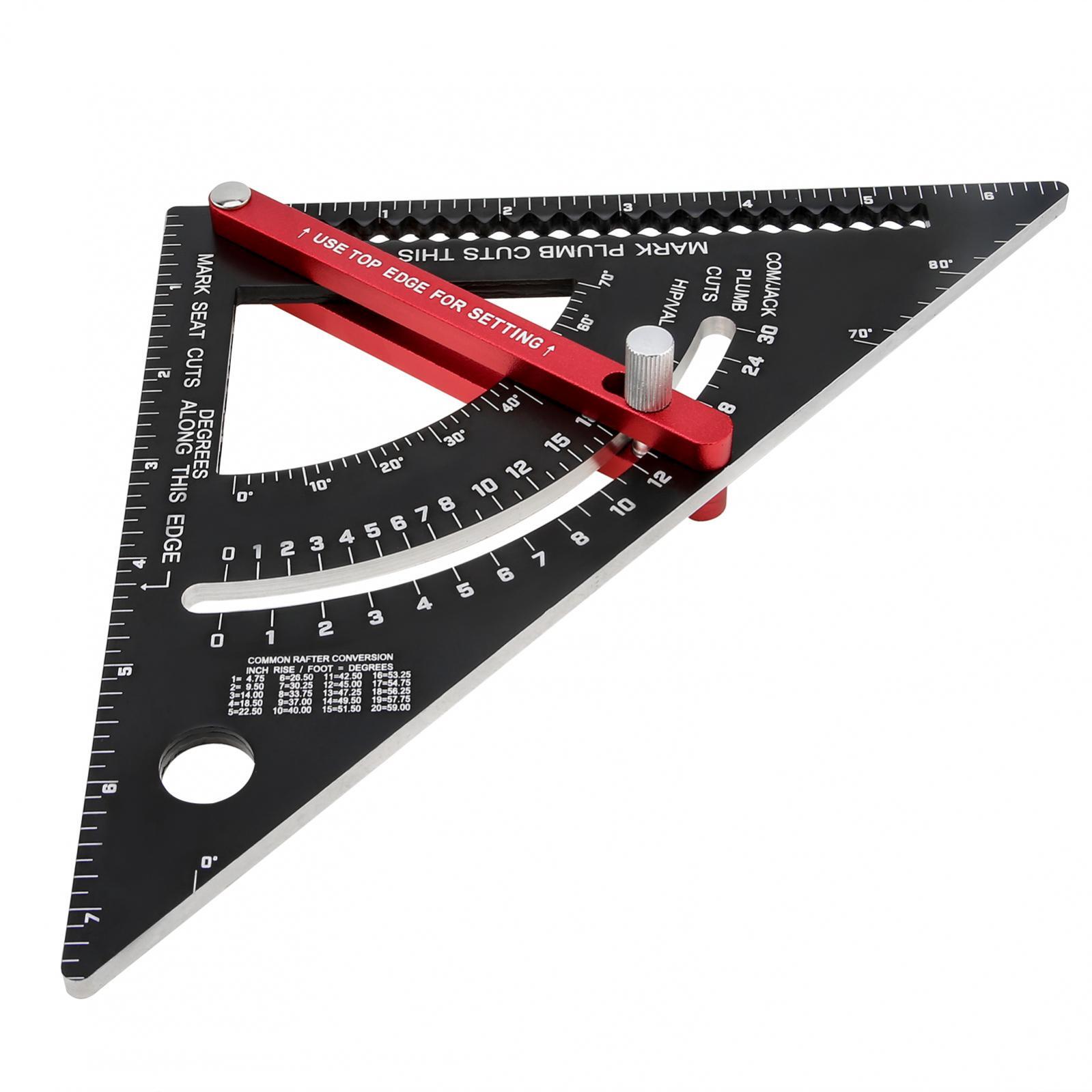 7″ Positioning Adjustable Angle Triangle Ruler Carpenter Square Woodworking Tool