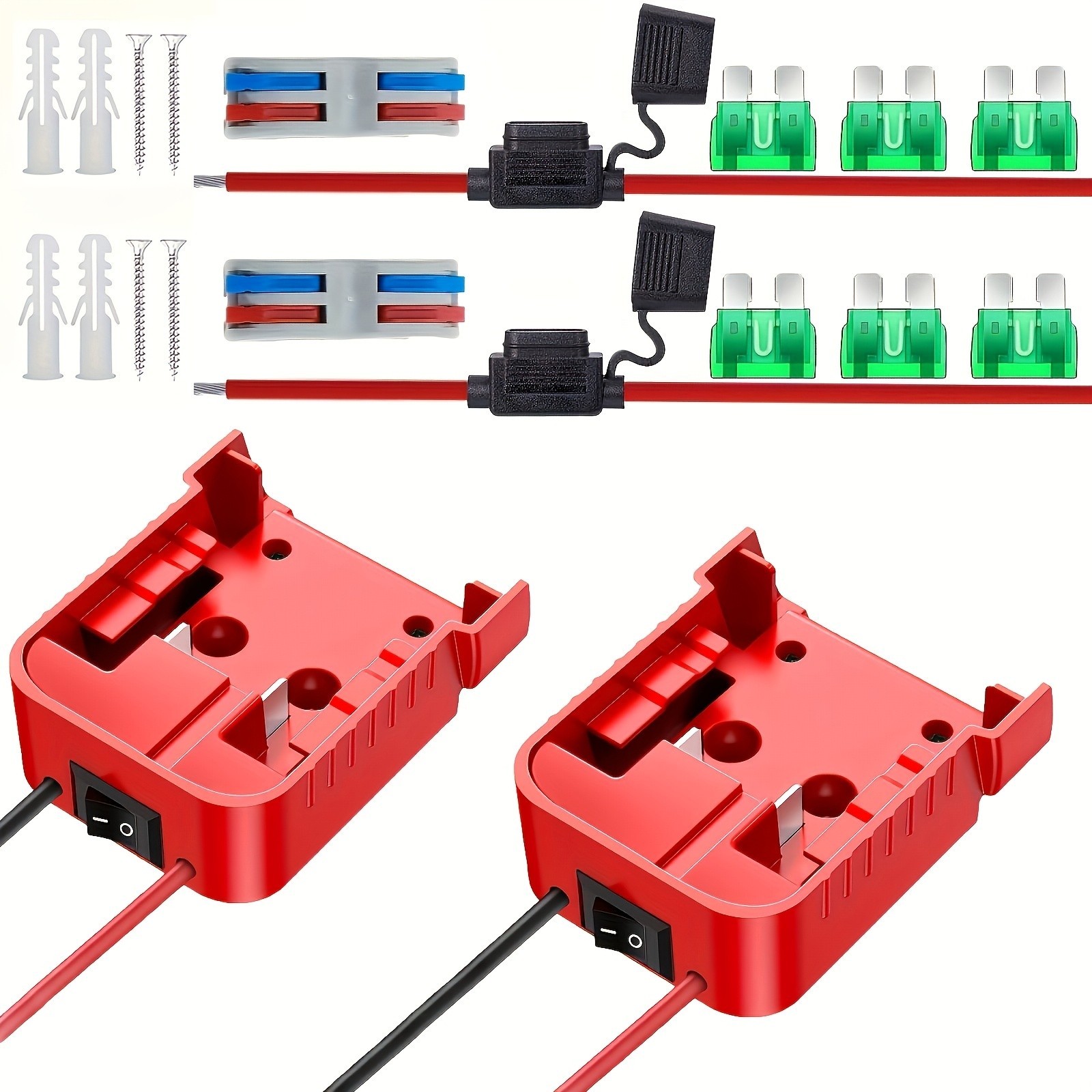 2 Pcs Power Wheel Adapter Compatible With Milwaukee 18V Battery for DIY RC Car