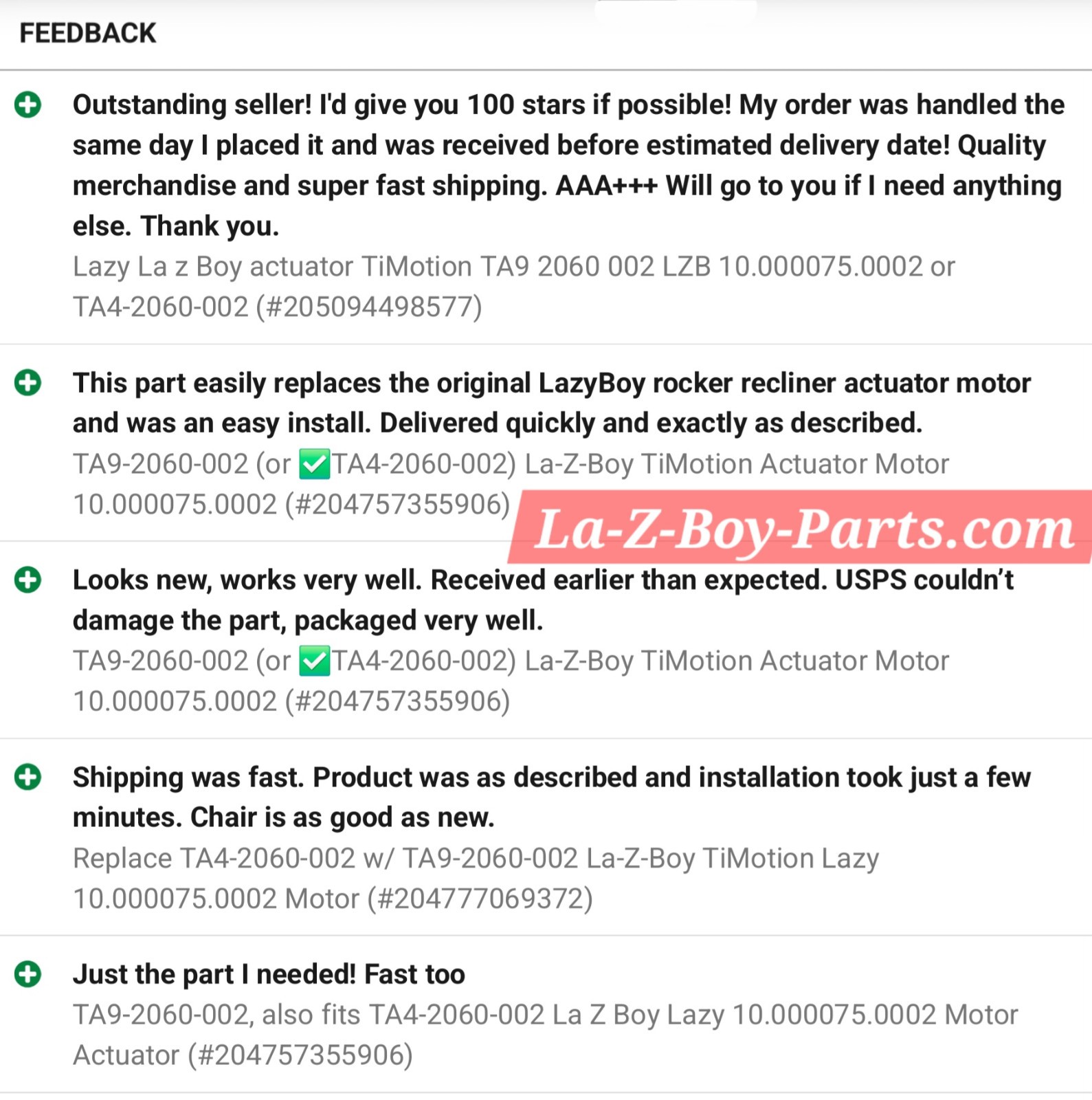 UPGRADE Your TA4-2060-002 WITH TiMotion OEM TA9-2060-002 La-Z-Boy 10.000075.0002