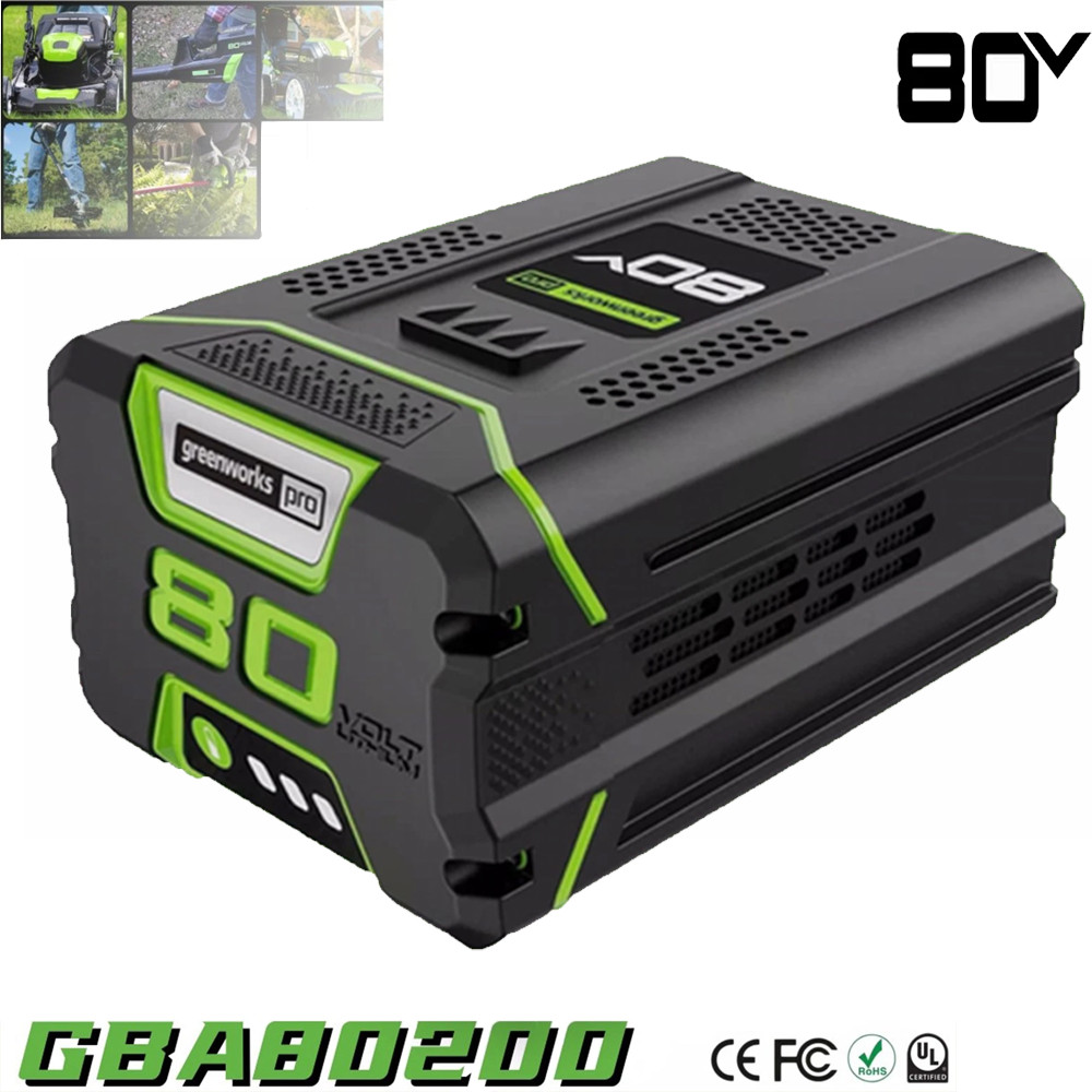 FOR Greenworks 80V Lithium Ion 5.0Ah Rechargeable Li-ion Battery BAB727 GBA80200