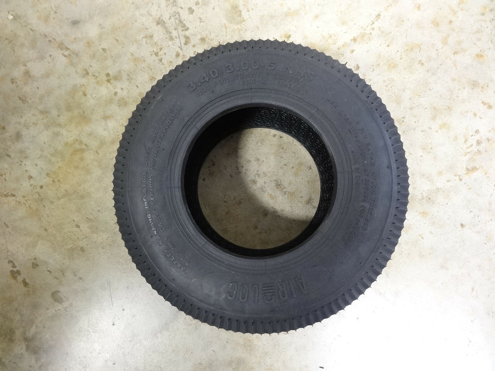 New 3.40/3.00-5 Air-Loc P606 Sawtooth Tread Tire 4 ply tubeless 3.40-5