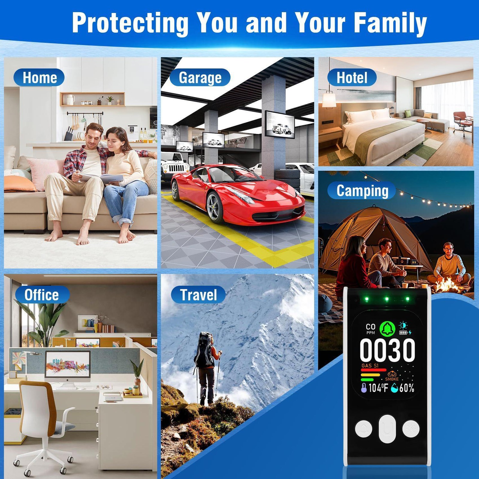 4in1/5IN1 Carbon Monoxide Detectors Plug-in Natural Gas Detector&Carbon Monoxide