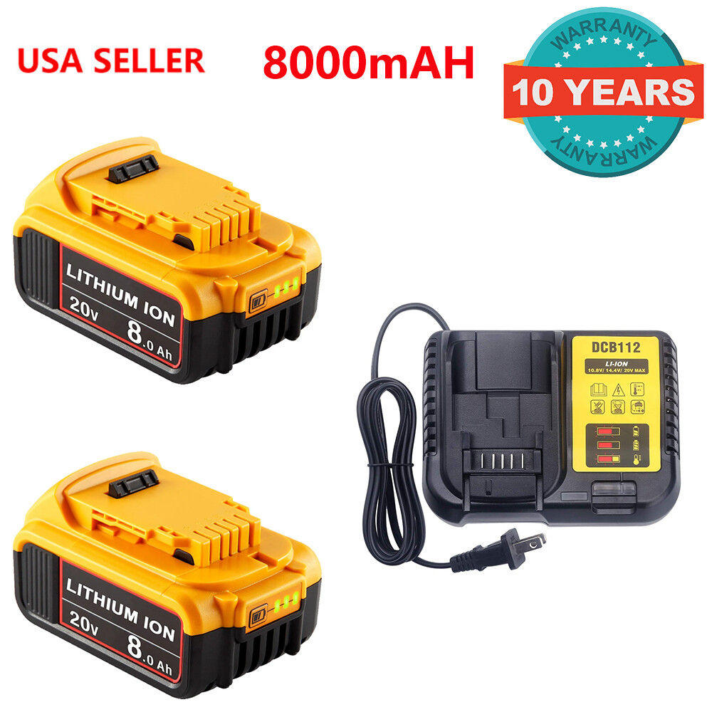 For DeWalt 20V 20 Volt Max 8.0AH Lithium Ion Battery DCB206-2 DCB205-2 DCB200-2