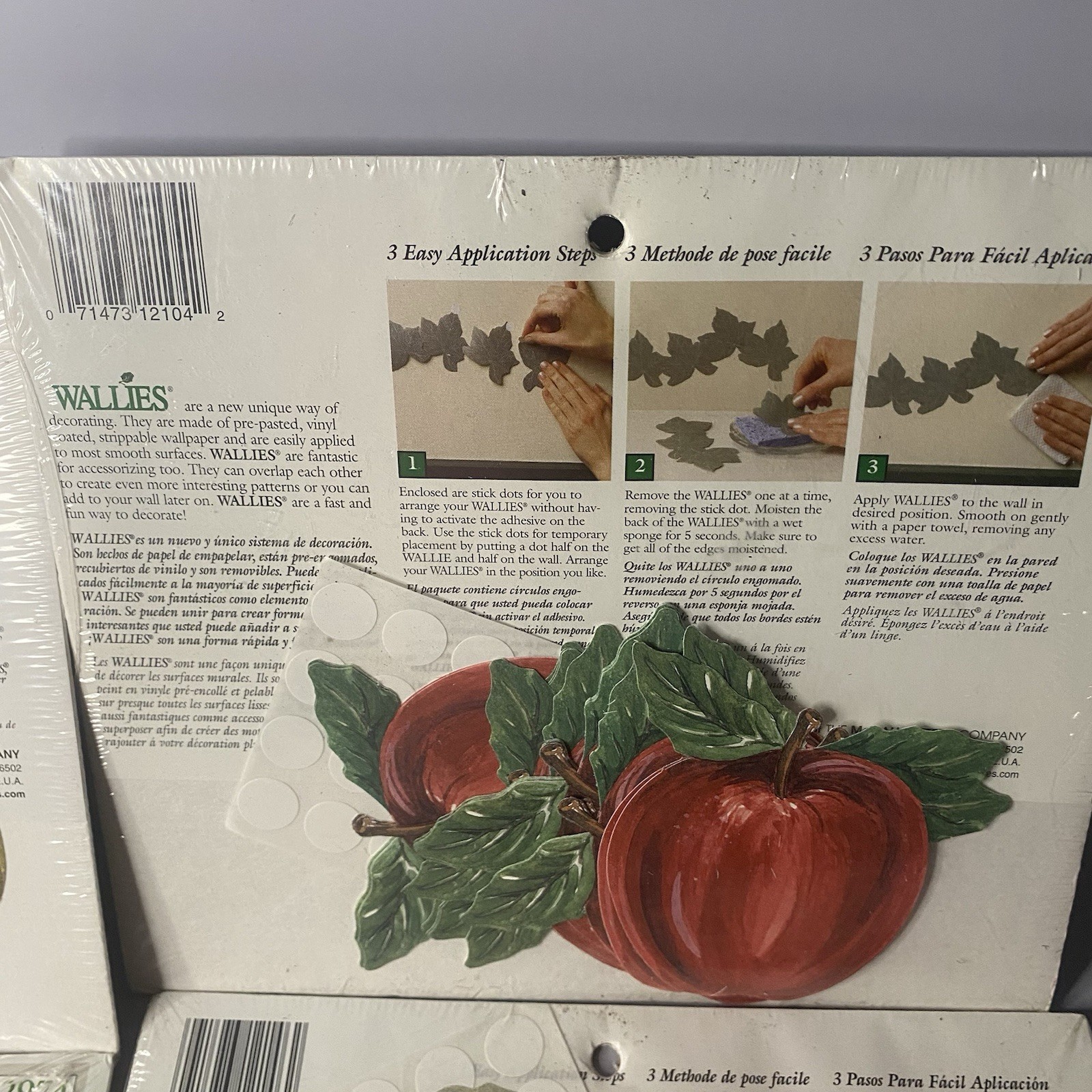 VNTG Wallies Lot of 4 Sets FRUITS Wallpaper Cutouts for Any Room Crafts New
