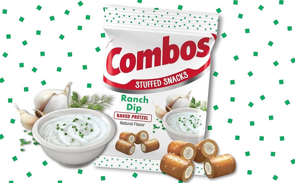 COMBOS RANCH DIP FLAVORED PRETZEL BITES CRUNCHY SNACK 6.3 OZ BAG (1 BAG)
