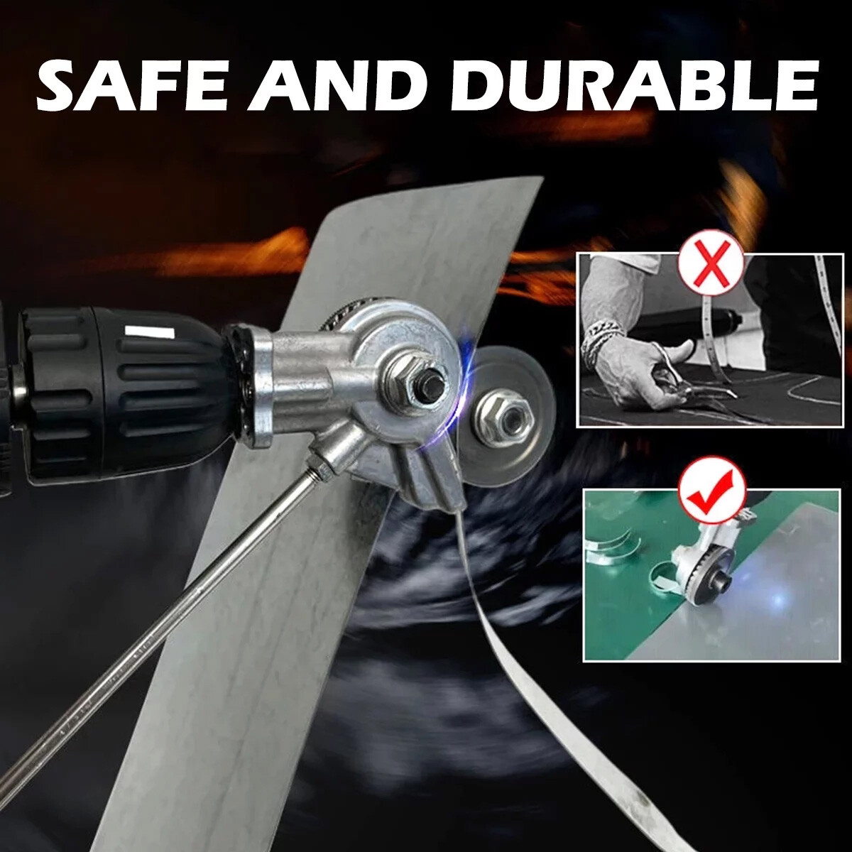 Electric Drill Plate Cutter Sheet Metal Nibbler Precise Cutting Sheet Cutter US