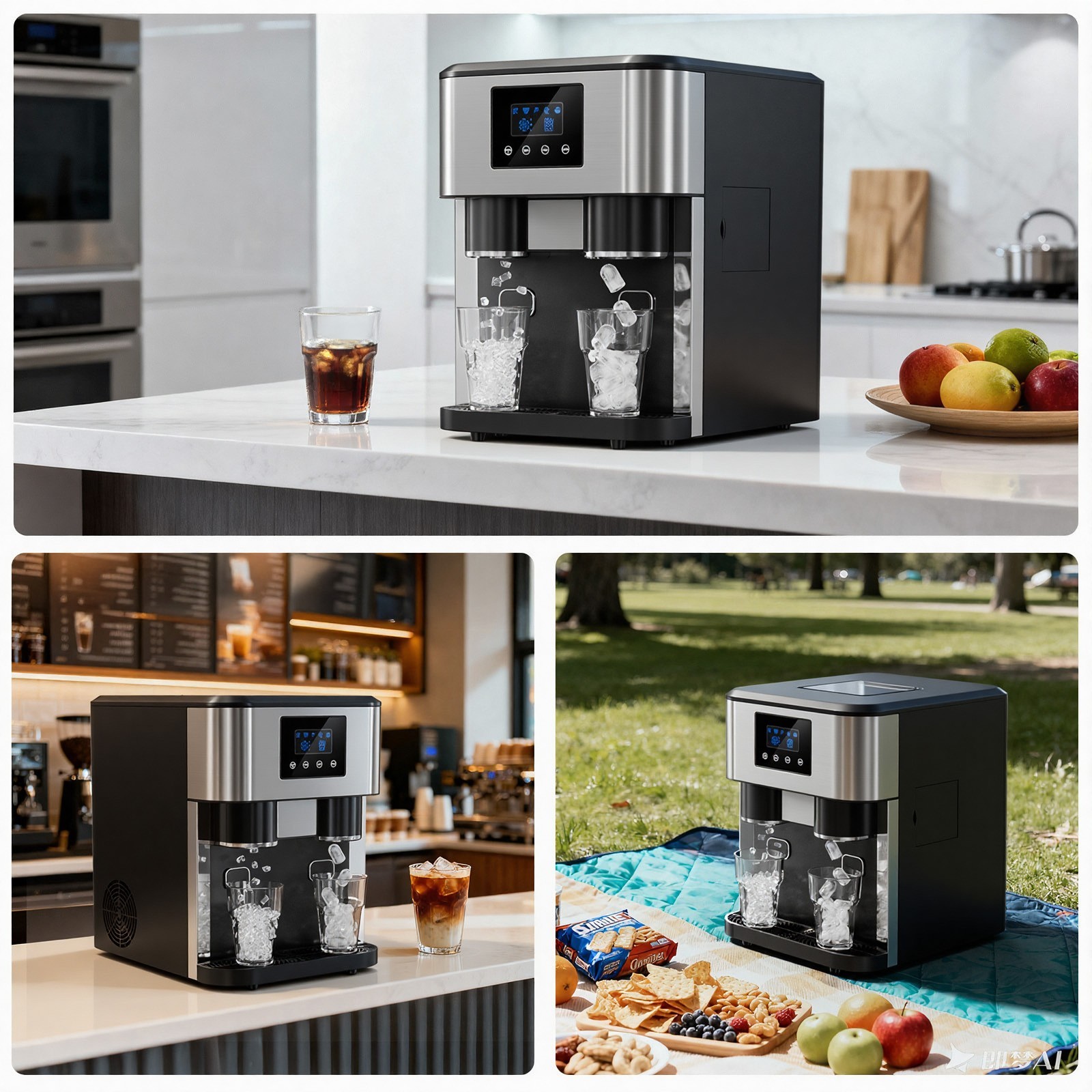 3in1 Home Desktop Automatic Ice and Water Dispenser 33 lbs Warm Water Dispenser