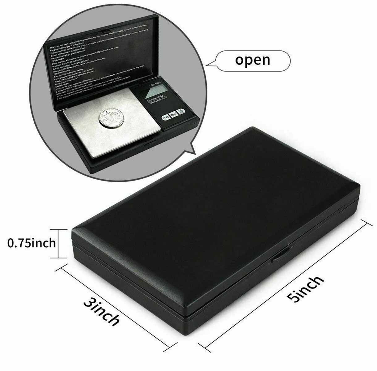 Pocket Small Digital Scale 1000g x 0.1g Jewelry Pocket Gram Gold Silver Coin