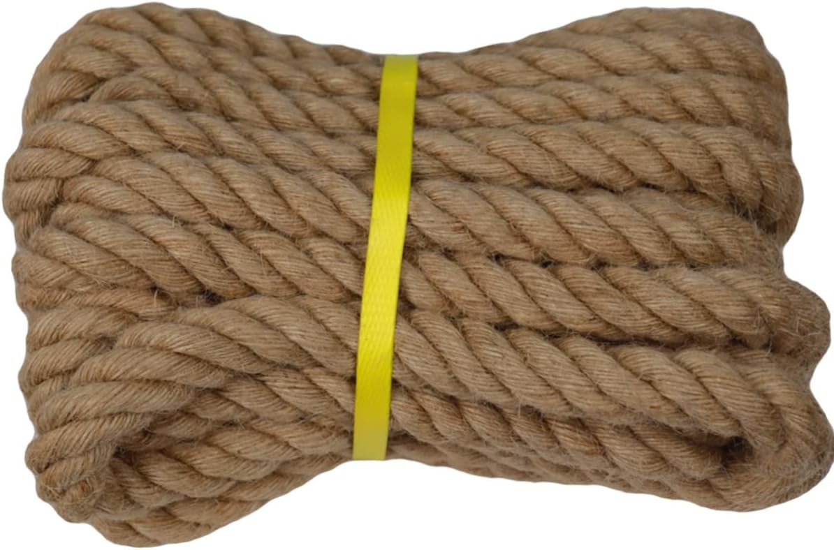 Manila Jute Rope (1 Inch x 10 Feet) Natural Thick Hemp Rope for Crafts,