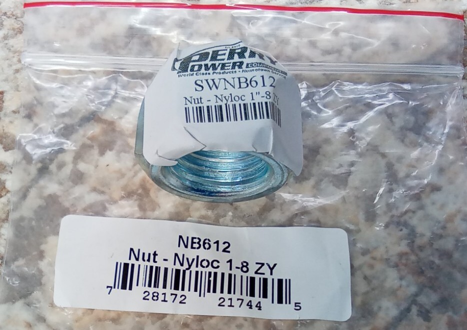 New OEM Genuine Swisher NB612 Blade Driver Spindle Nut Nyloc 1″ Fits RC44 & RC52