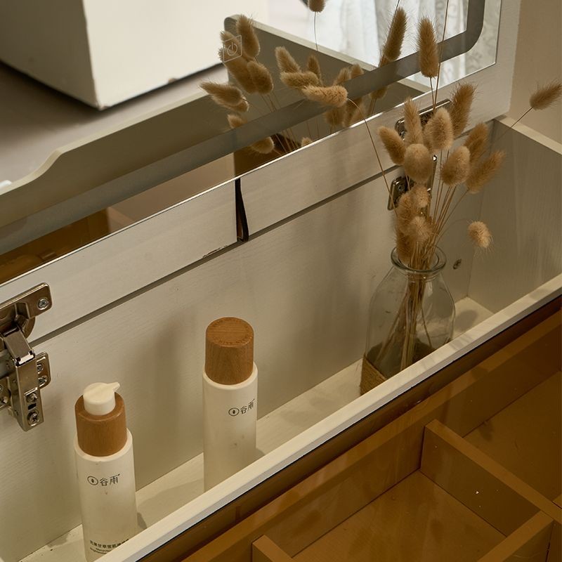 3 – in – 1 Vanity Desk with Mirror And Lights, Small Vanity Desk Set with