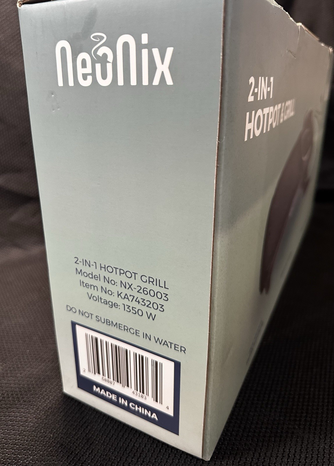 Neonix 2-In-1 Hot Pot And Grill 1350 Watt Brand New