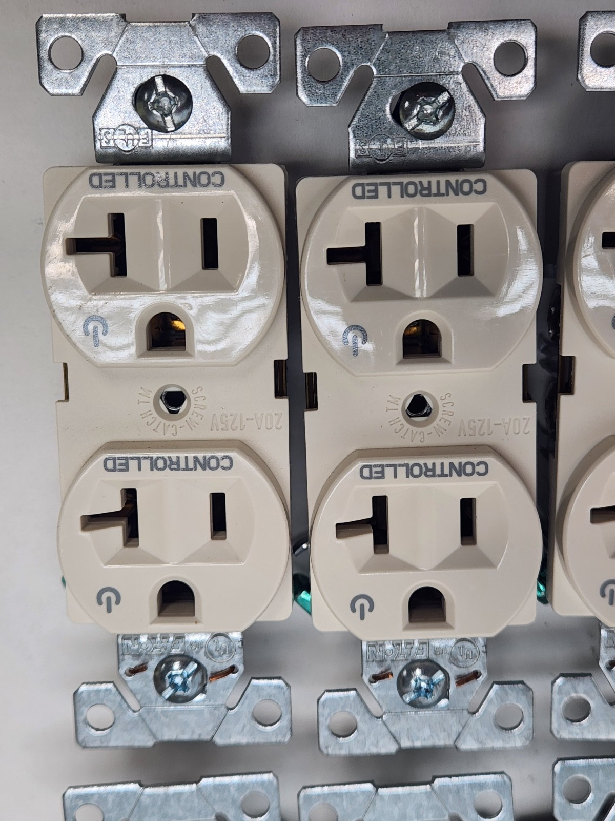 10- Eaton 5362CD Dual Controlled Receptacle Duplex Outlet 20A 125V Light Almond