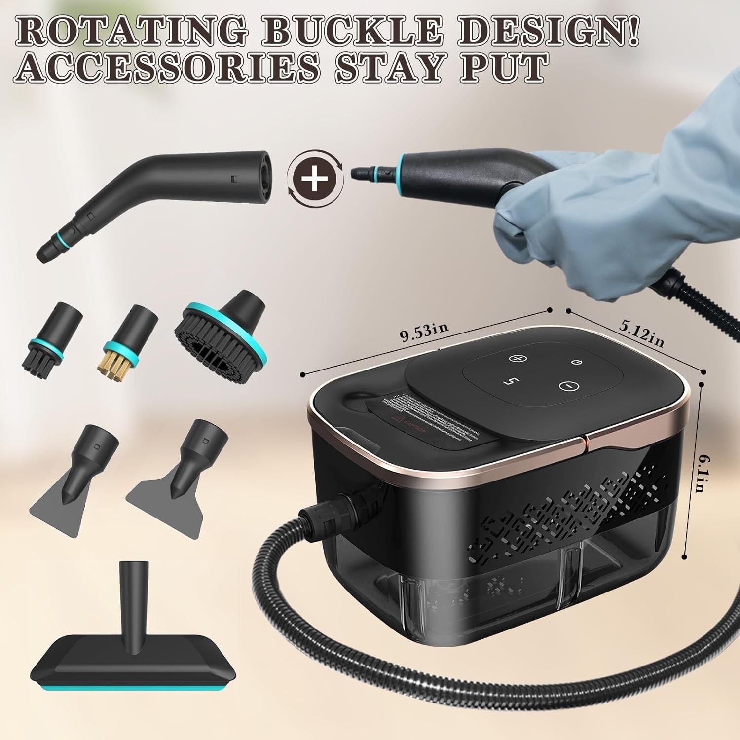 Steam Cleaner Handheld Portable High Pressure Multi-surface Home Car Cleaning