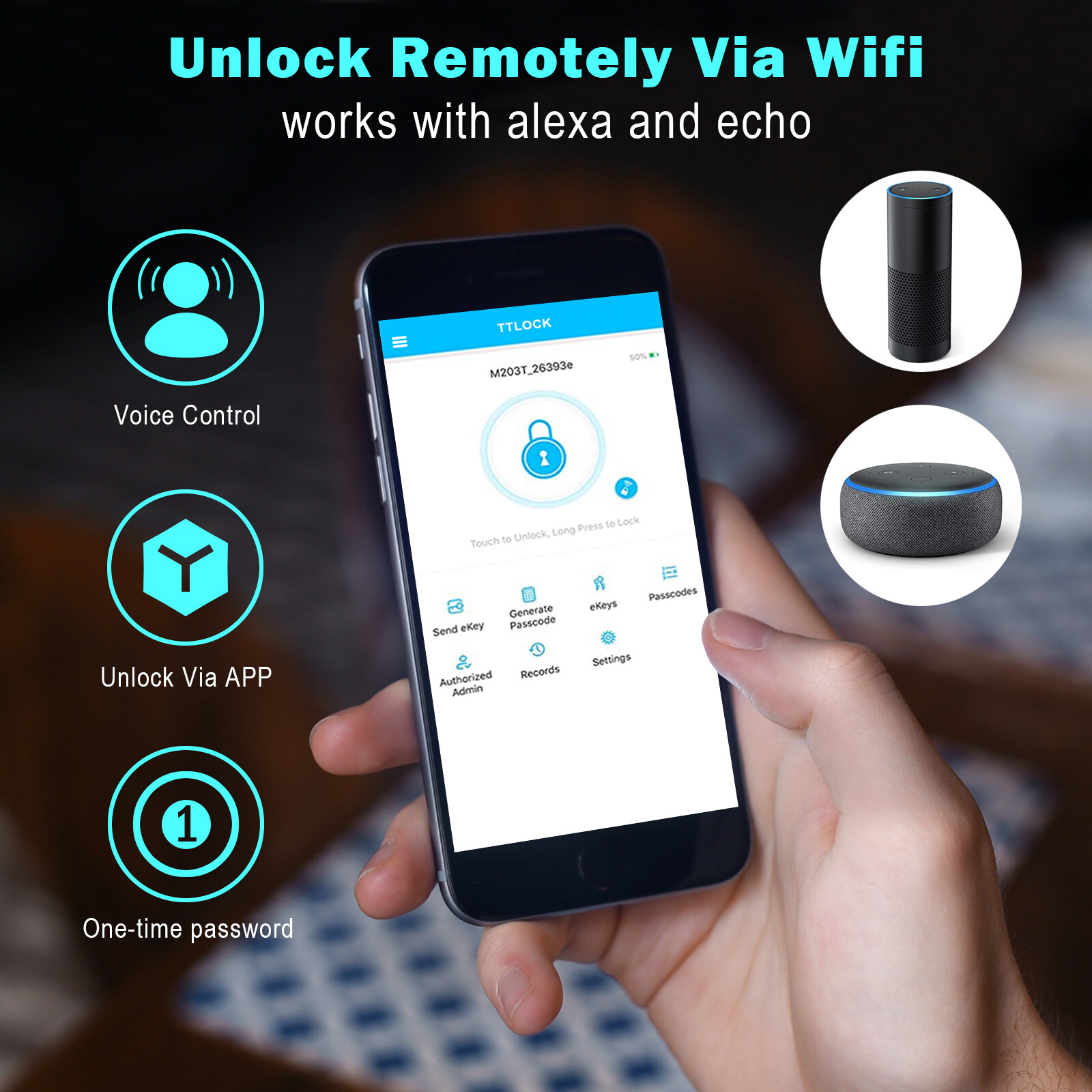 Smart Door Knob Keyless Entry Lock Electronic Touchscreen Deadbolt with Keypad
