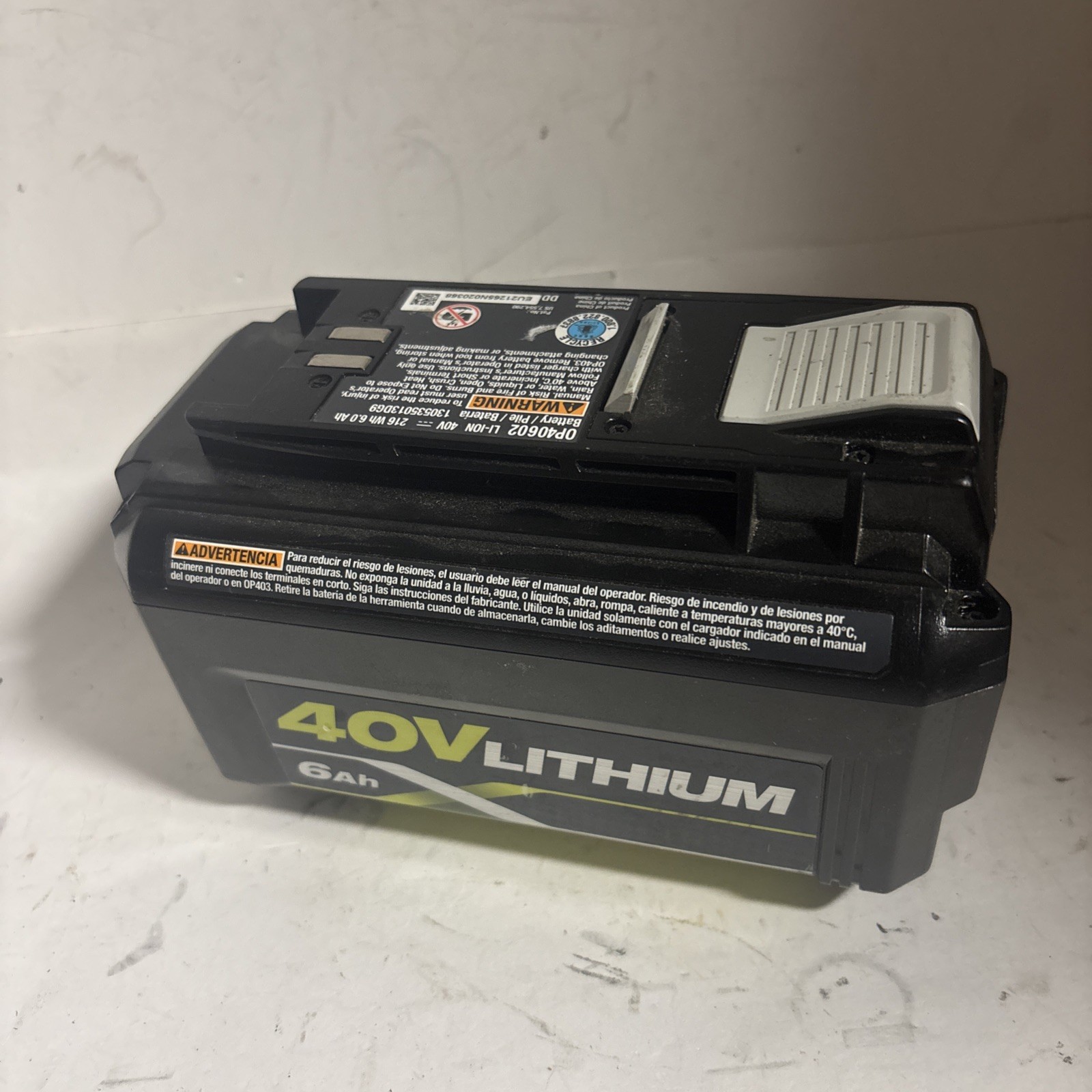Ryobi OP40602 40V 6Ah Battery – Black NOT WORKING