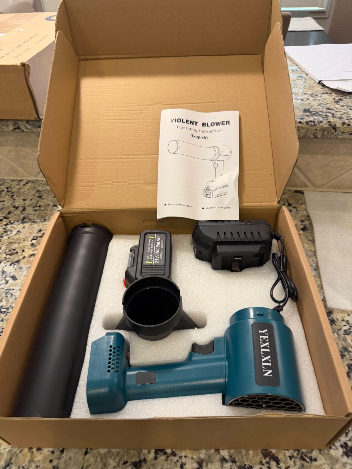 Cordless Leaf Blower, Leaf Blower Cordless with 4.0Ah Battery 150 MPH 21 V Turbo