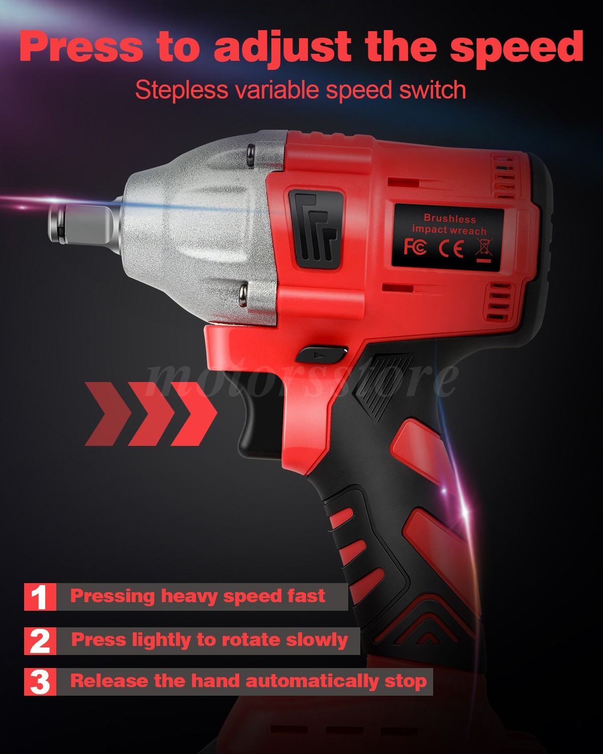 Impact Wrench Electric Cordless 1/2 Inch Driver Tool +Battery for Car Tyre Wheel