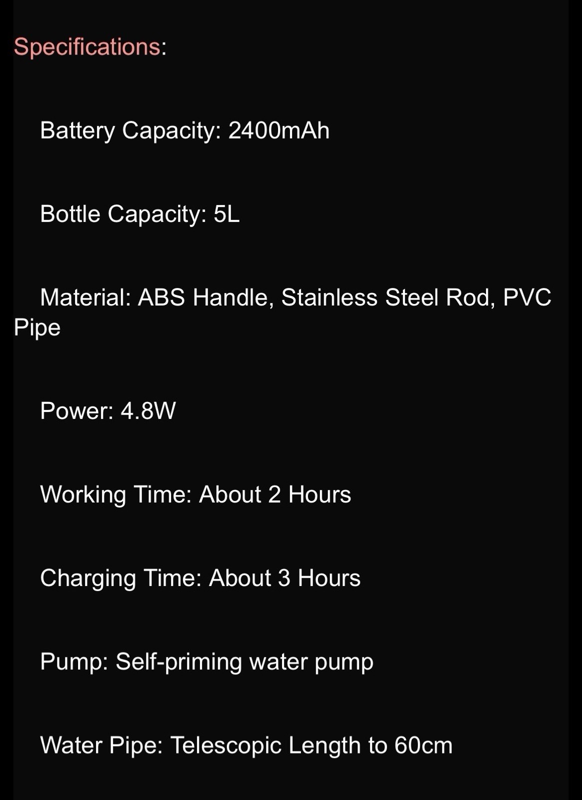 5L Electric Power Sprayer | Telescopic Wand, USB-C Charging (1 Nozzle)