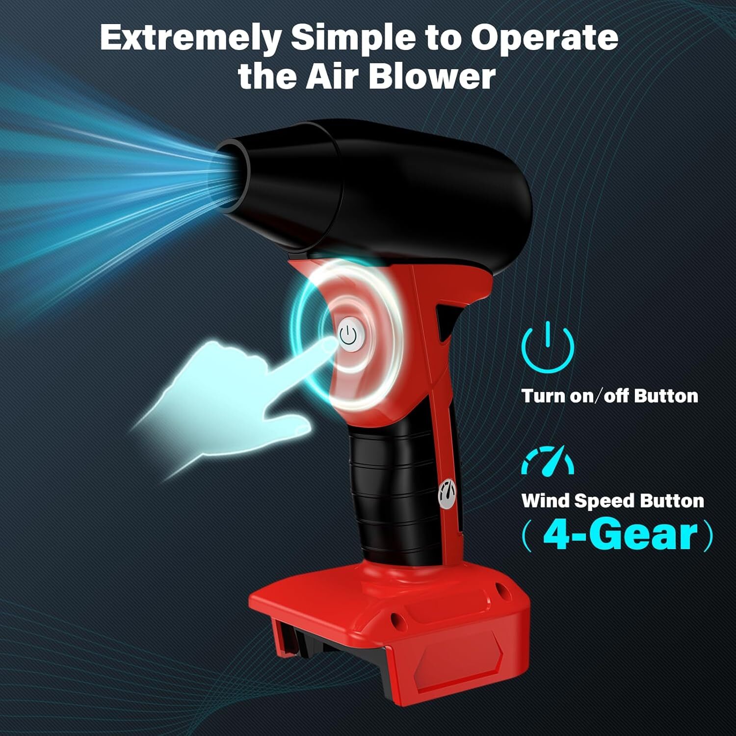 Electric Jobsite Air Blower for Bauer 20v Battery Cordless Leaf Blower Handheld