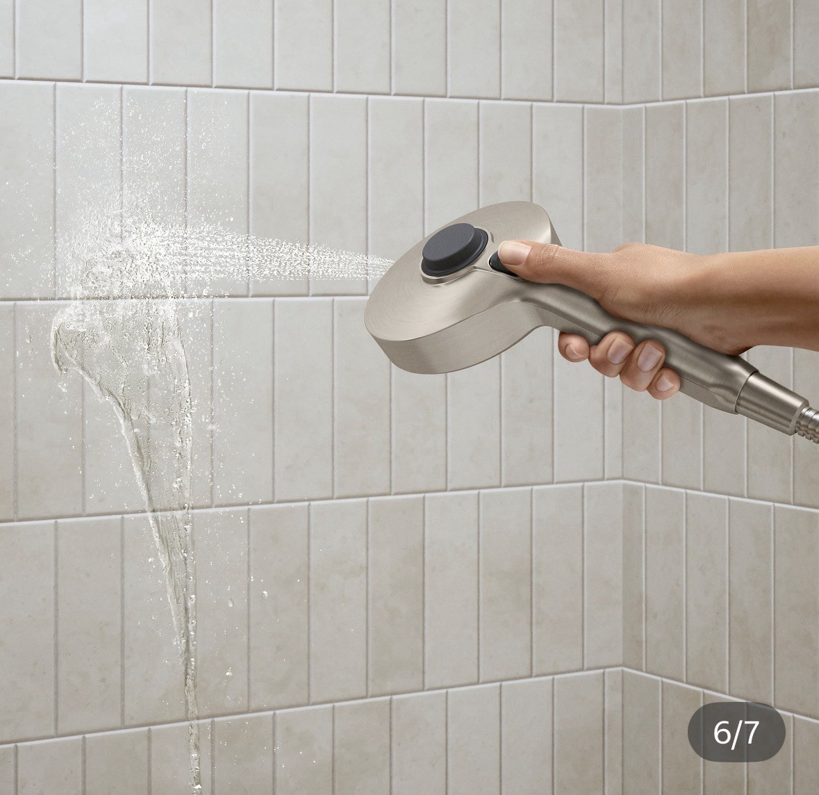 KOHLER Assert Multifunction Handheld Shower Head 6-Spray Brushed Nickel w/ Hose