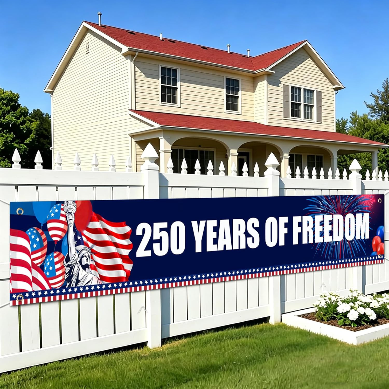 250Th Anniversary Banners 3 Pcs Patriotic Decorations 250 Years of Freedom Hangi