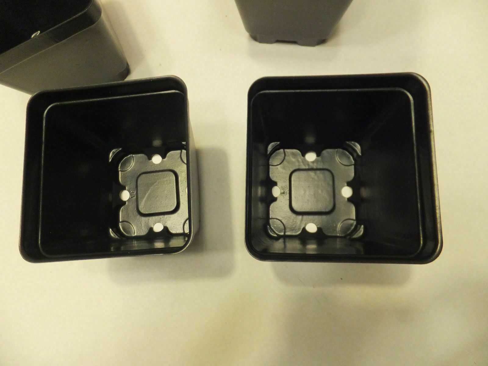 3.5 inch SQUARE BLACK NURSERY POTS – SET OF 24 – plastic flower