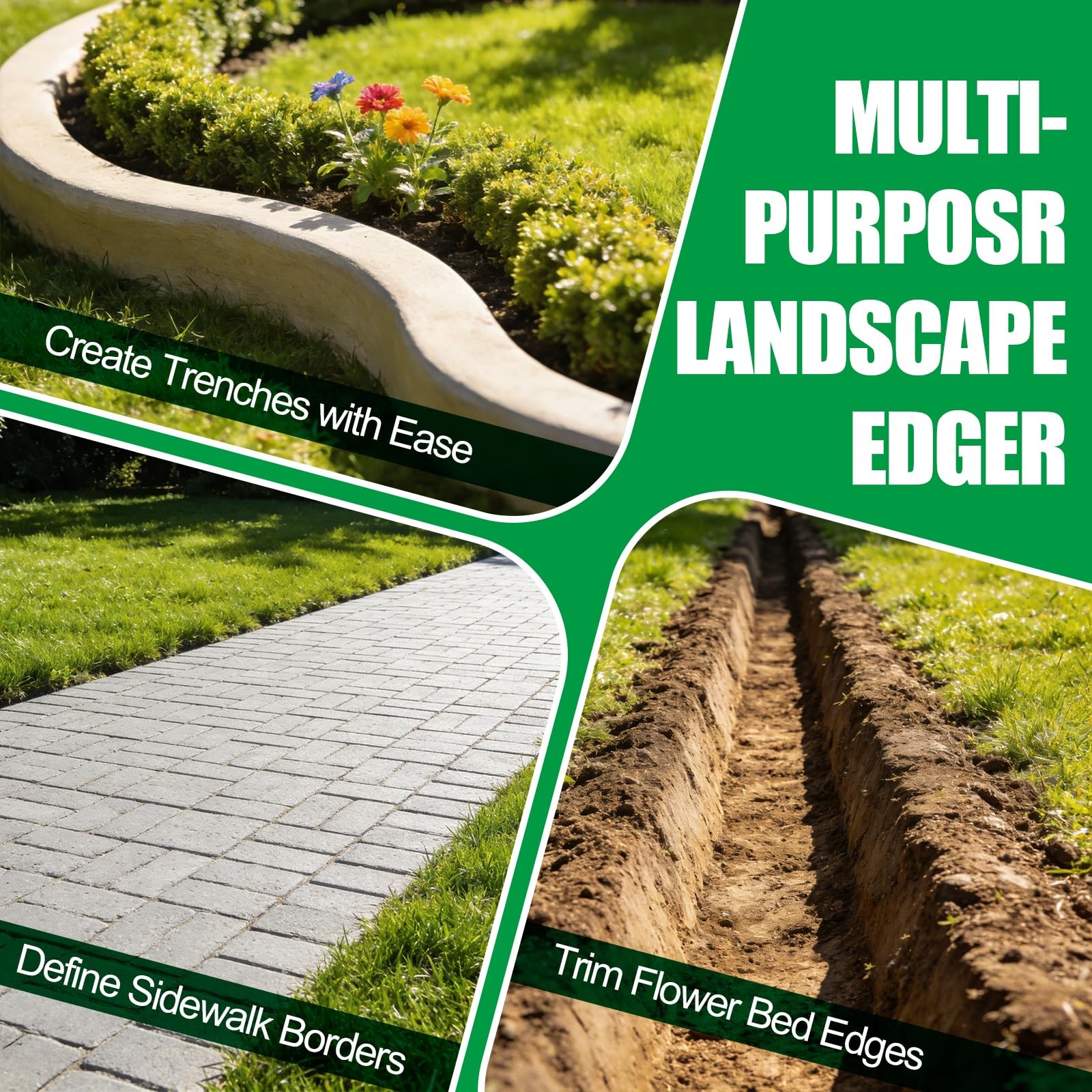 Edger Lawn Tool 41.8â€ Manual Lawn Edger with Ergonomic T-Grip & Wide Footpl…