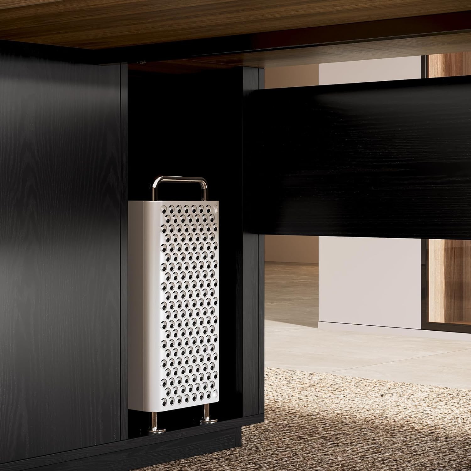 85.8-Inch L-Shaped Executive Desk, Large Office Computer Desk with File Drawers