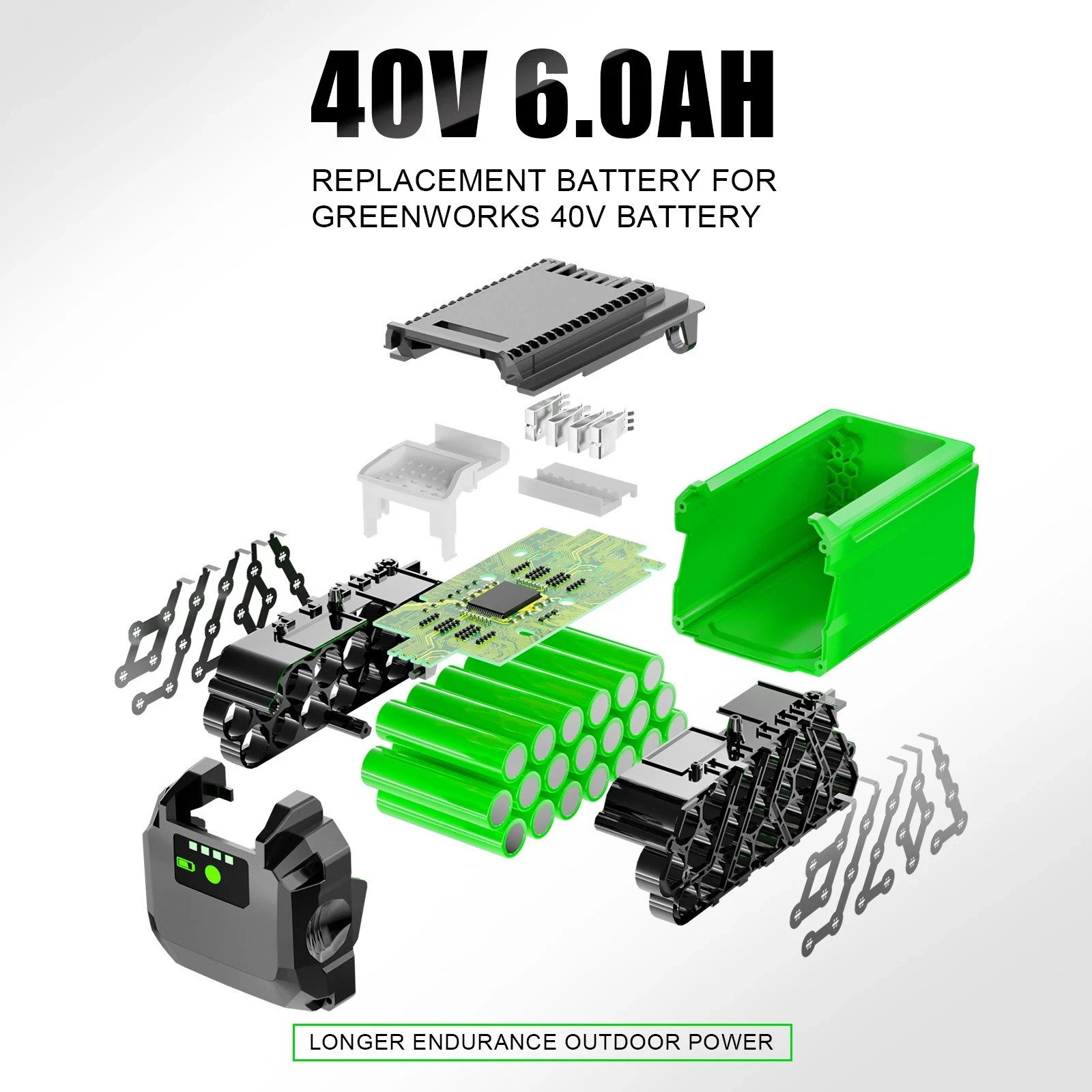 2Pack 40V 5Ah For Greenworks G-MAX Lithium Battery 29472 29462 29252 20202 US