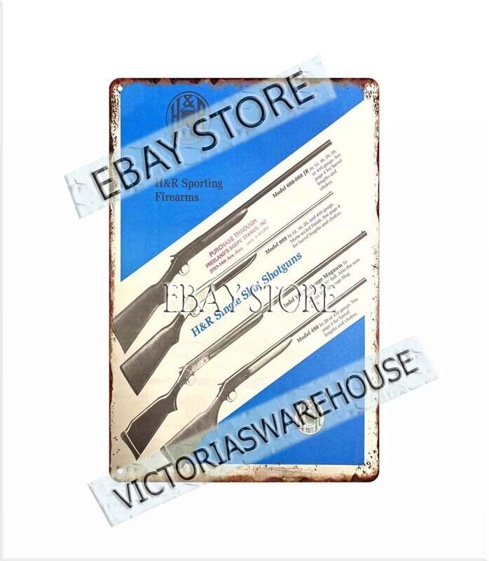 garage shop room H R Sporting Firearms rifle tin sign