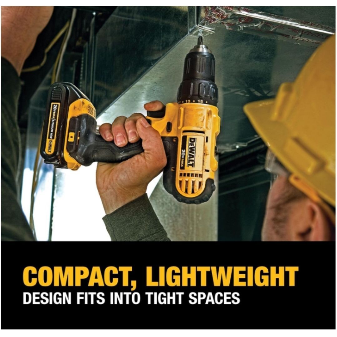 DEWALT DCD771C2 20V Max Cordless Drill Driver Kit 2 Batteries Charger Included