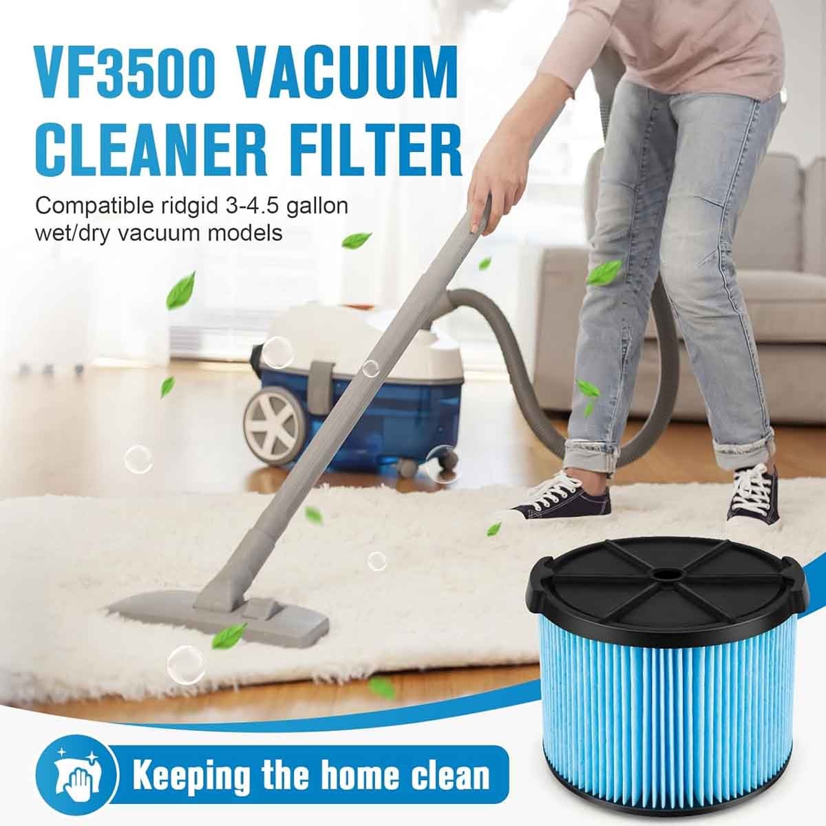 VF3500 Filter for Ridgid 3-4.5 Gallon Shop Vacuum, for WD40700, WD4080, VAC4000
