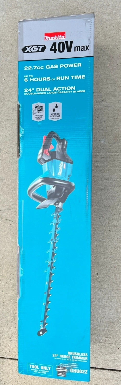 Makita GHU02Z 40V max XGT BL Li‑Ion 24″ Cordless Hedge Trimmer (OPEN BOX) New
