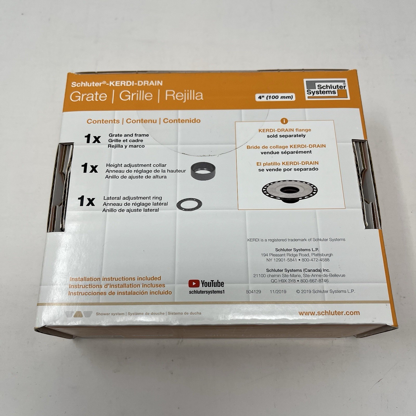 Schluter Systems Kerdi-Drain 4″ Square Grate – Matte Black Floral KDIF4GRKMGSD5
