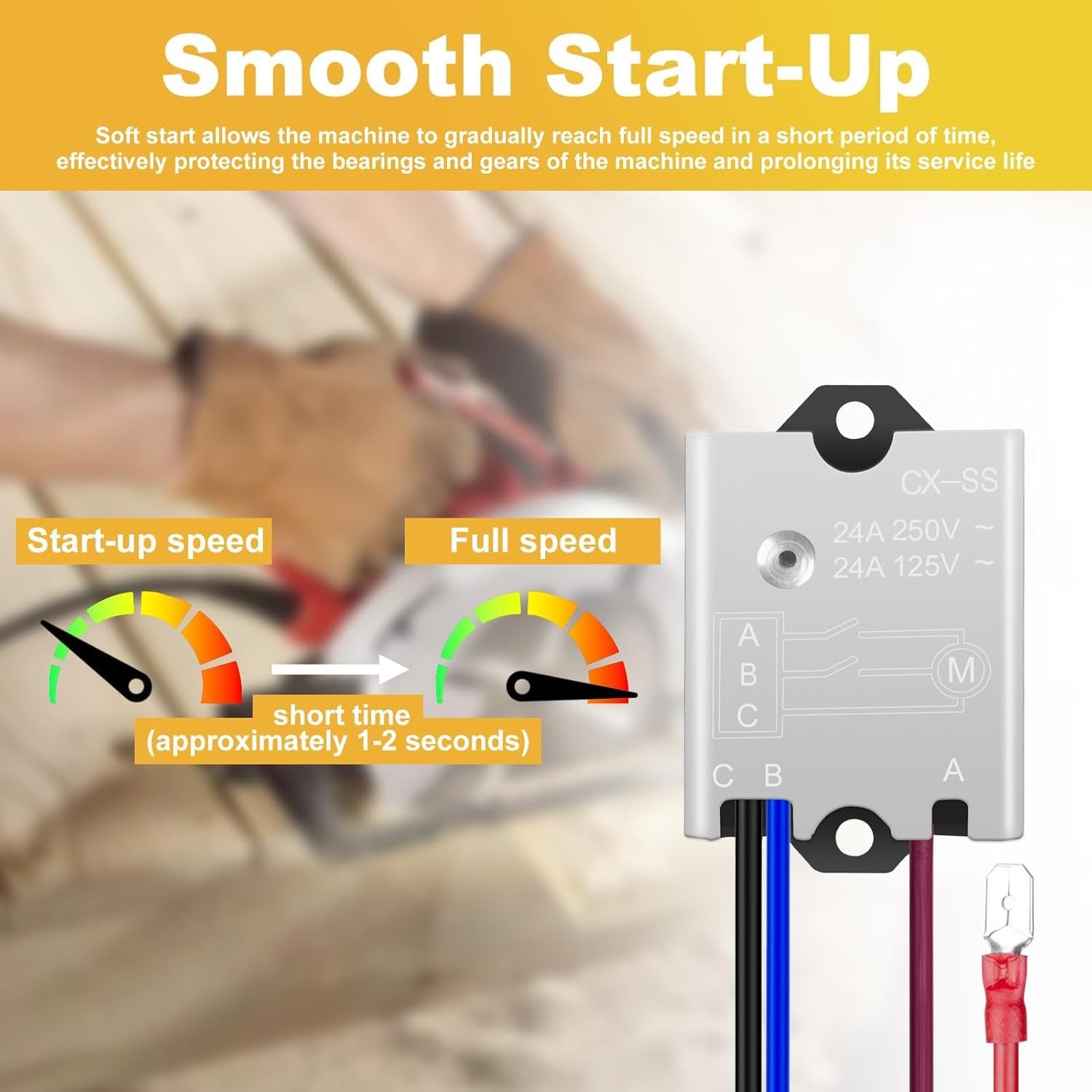 125V 250V 24A Soft Start Module Pre Wired Power Tool Switch Relays Accessory