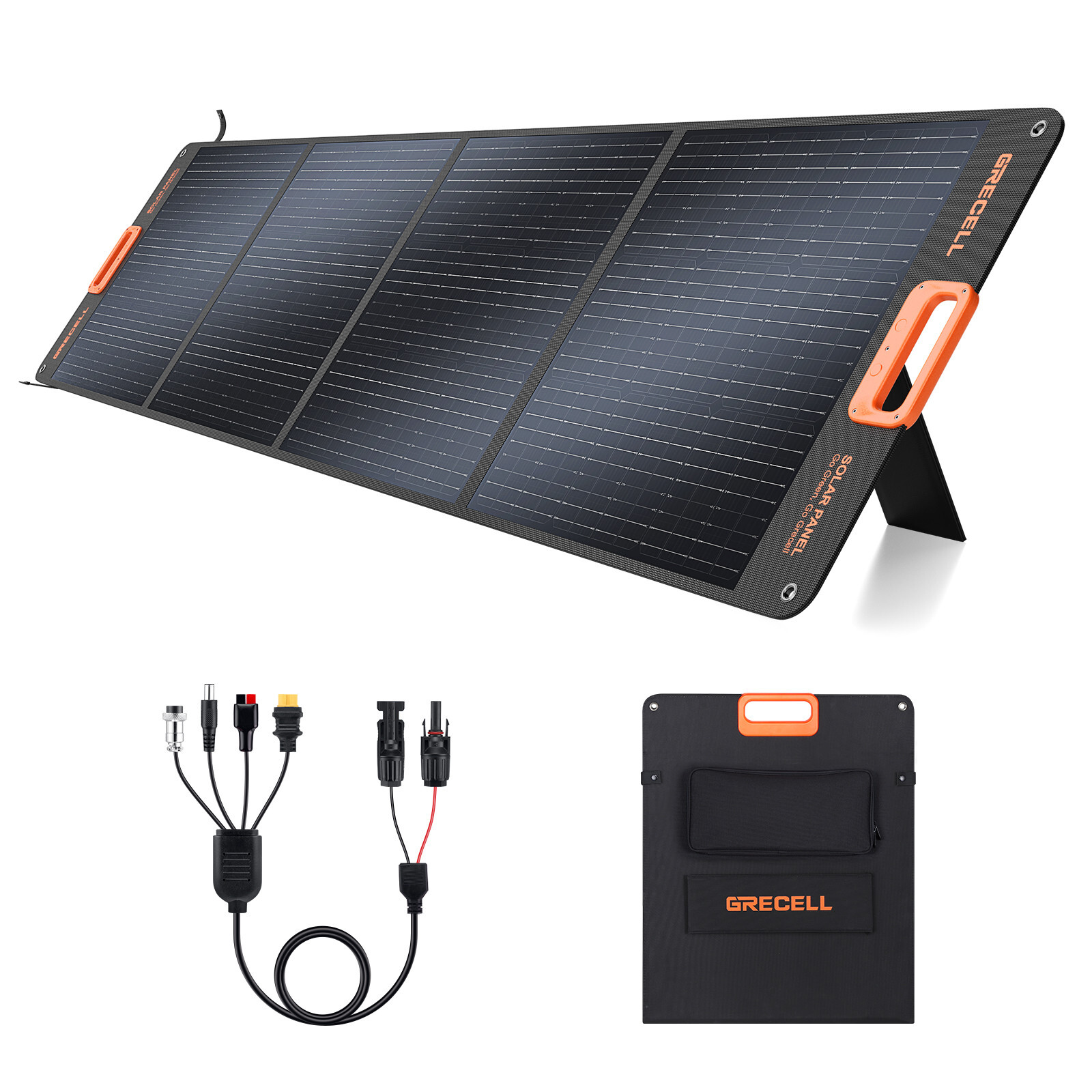 200W Portable Solar Panel for Power Station Foldable Solar Charger w/4 Kickstand