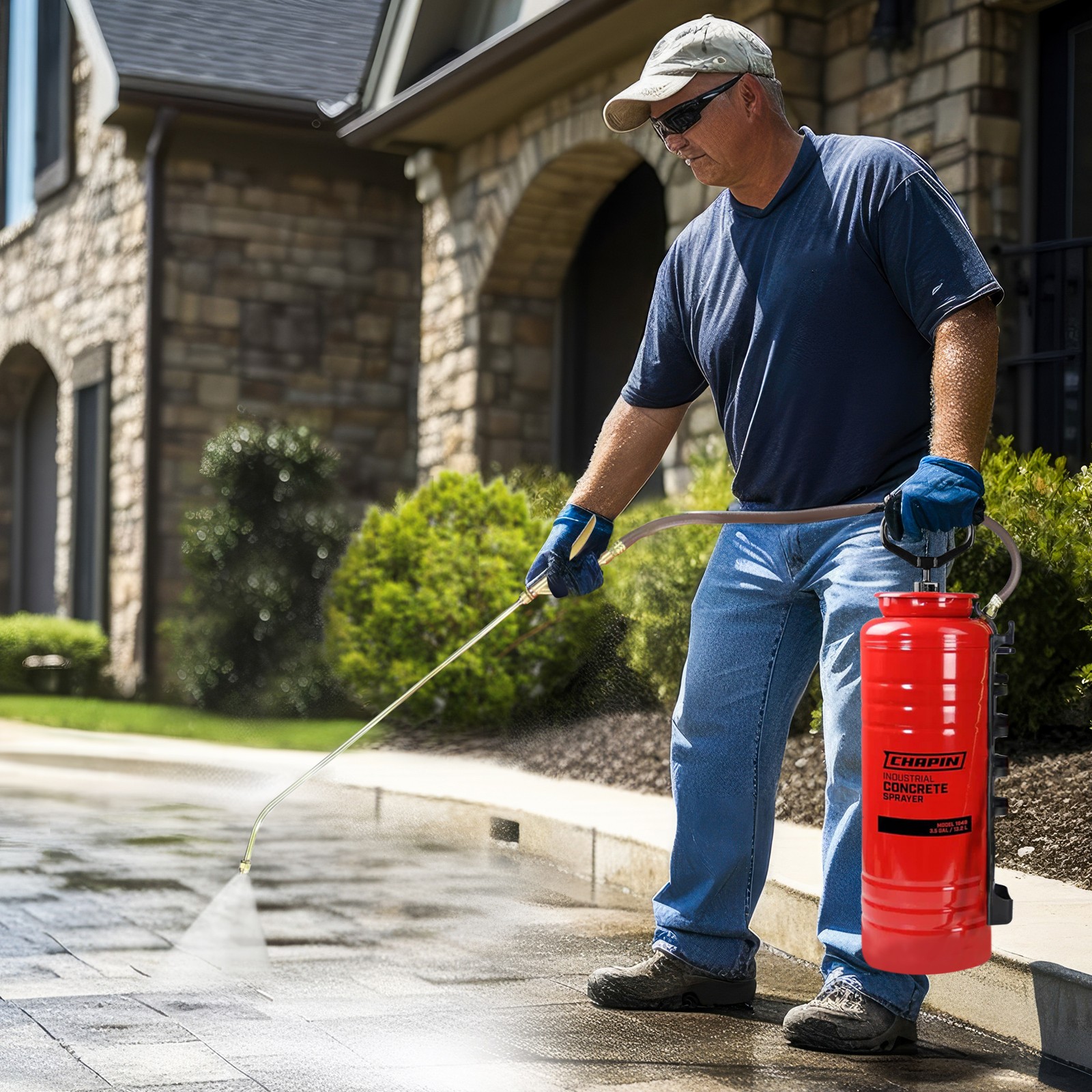 Chapin 3.5 Gallon Tri Poxy Industrial Concrete Open Head Handheld Tank Sprayer