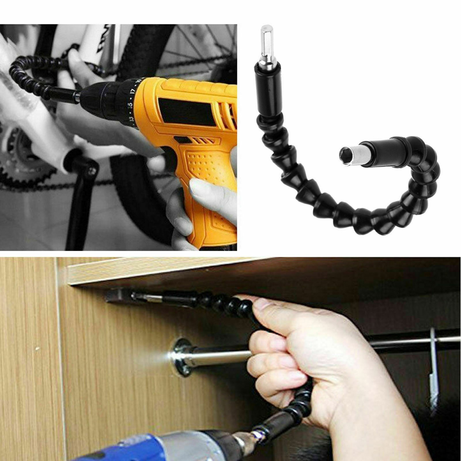4Pc Magnetic Extension Socket Drill Bit Holder Screwdriver 1/4″ Hex Shank Quick