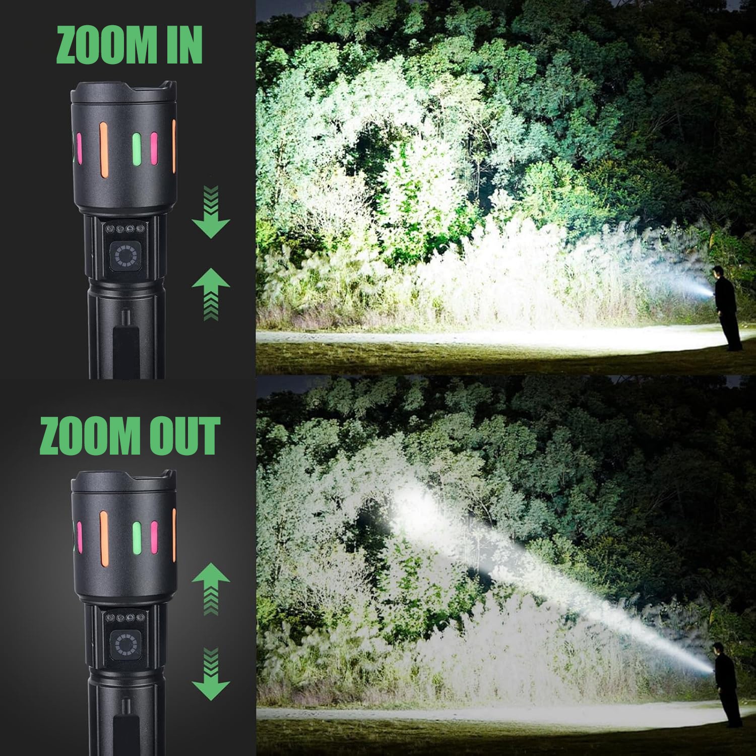 Rechargeable Work Light Mechanic Flashlight Lamp Magnetic Base Phone Power Bank