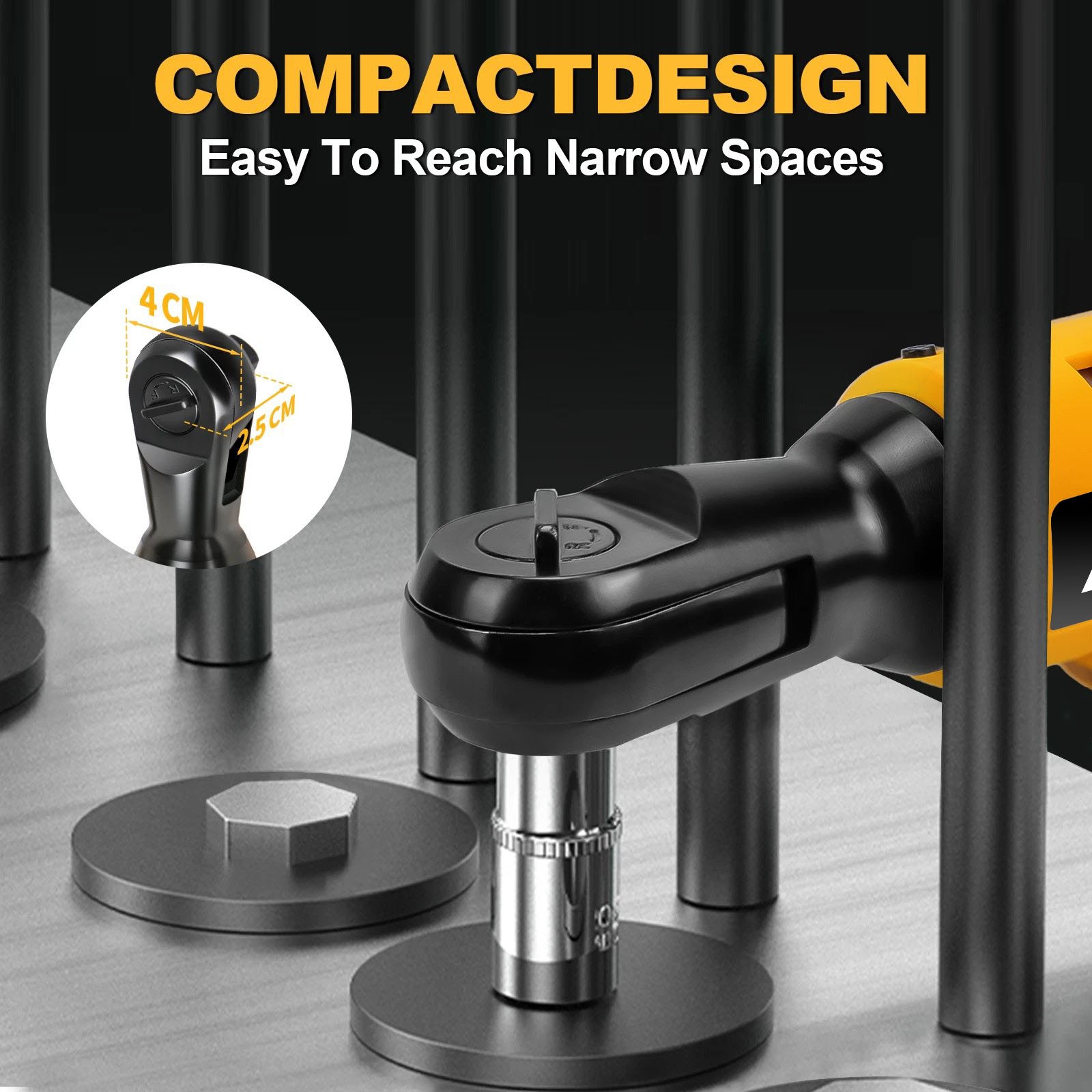 3/8″ Cordless Ratchet Wrench for DEWALT 20V MAX Battery 88NM 65Ft-lbs,No Battery