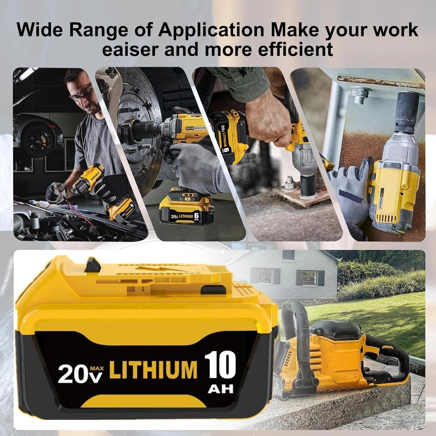 2PACK For DeWALT DCB210-2 20V MAX XR 10.0 AH Lithium-Ion Battery DCB206 DCB200