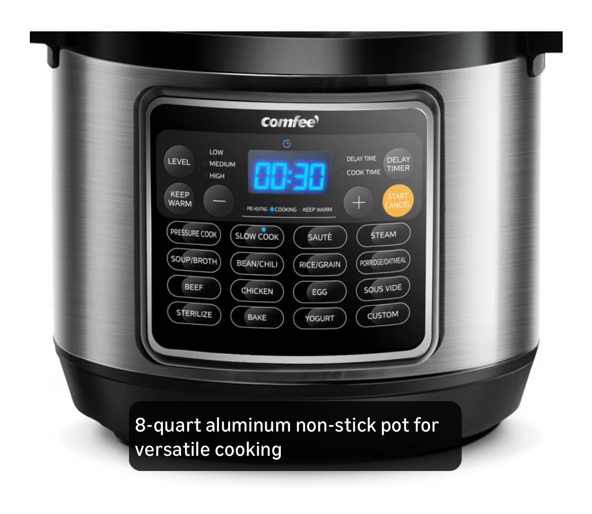 COMFEE’ 16 in 1 Electric Pressure Cooker Instant Multi Cooker – D