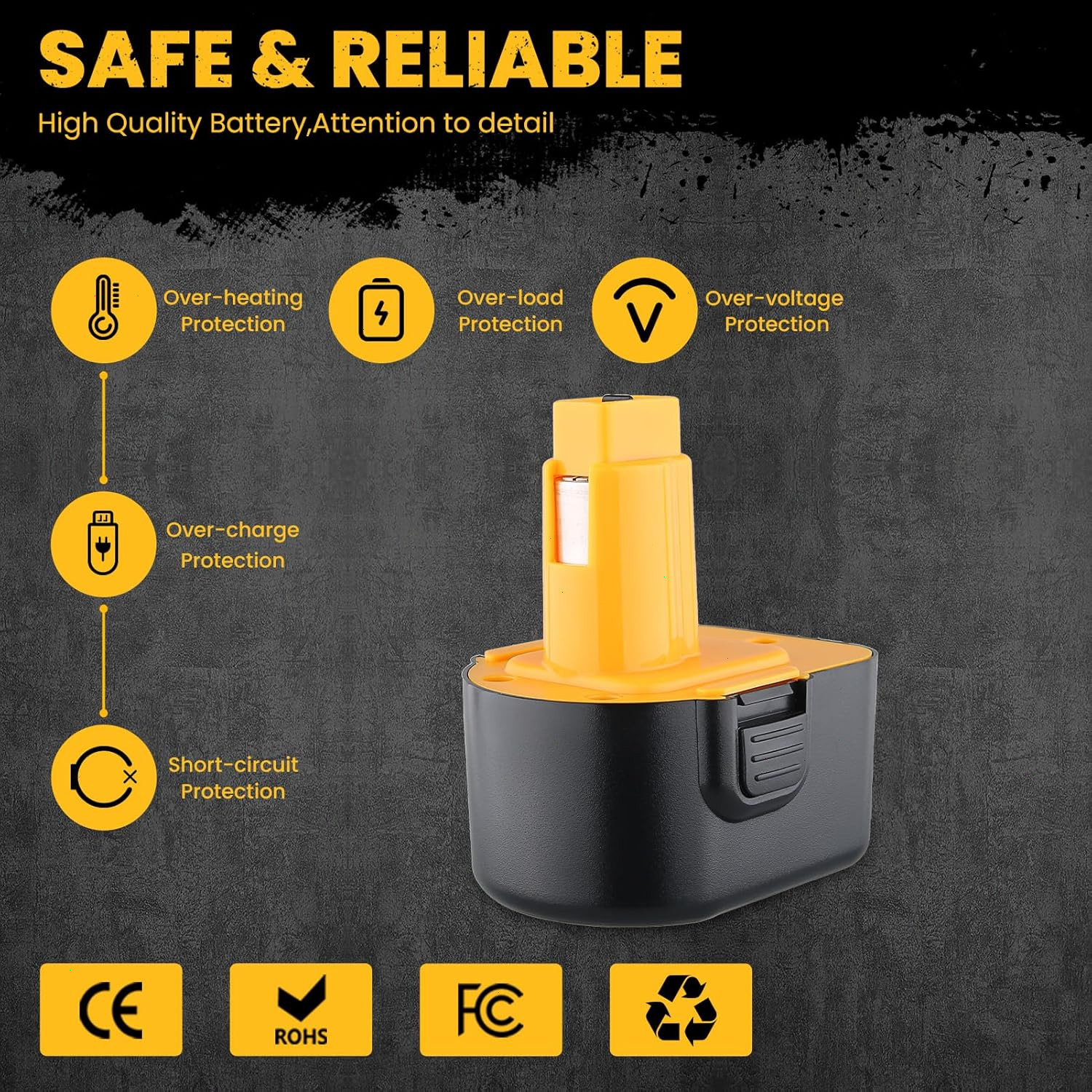 2Packs For DEWALT 12V 3.6Ah Battery XRP DC9071 DW9071 DW9072 DW953 DW965 DW972