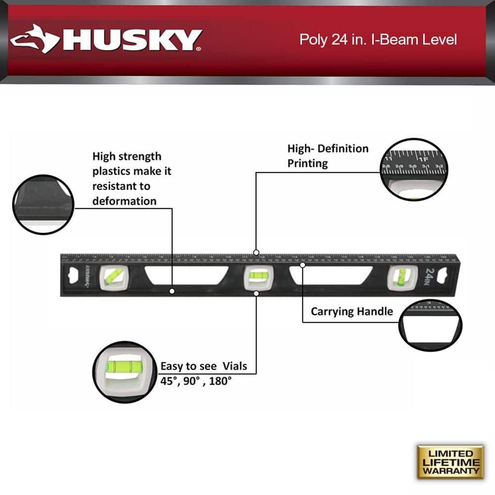 Husky Husky 2pk 9in. Torpedo and 24in. Aluminum Level