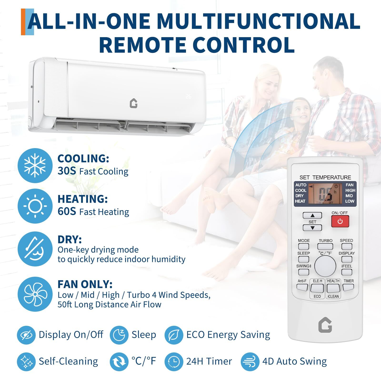✅24000 BTU Mini Split Air Conditioner & Heat Pump 19 SEER2 Ductless Mini Split