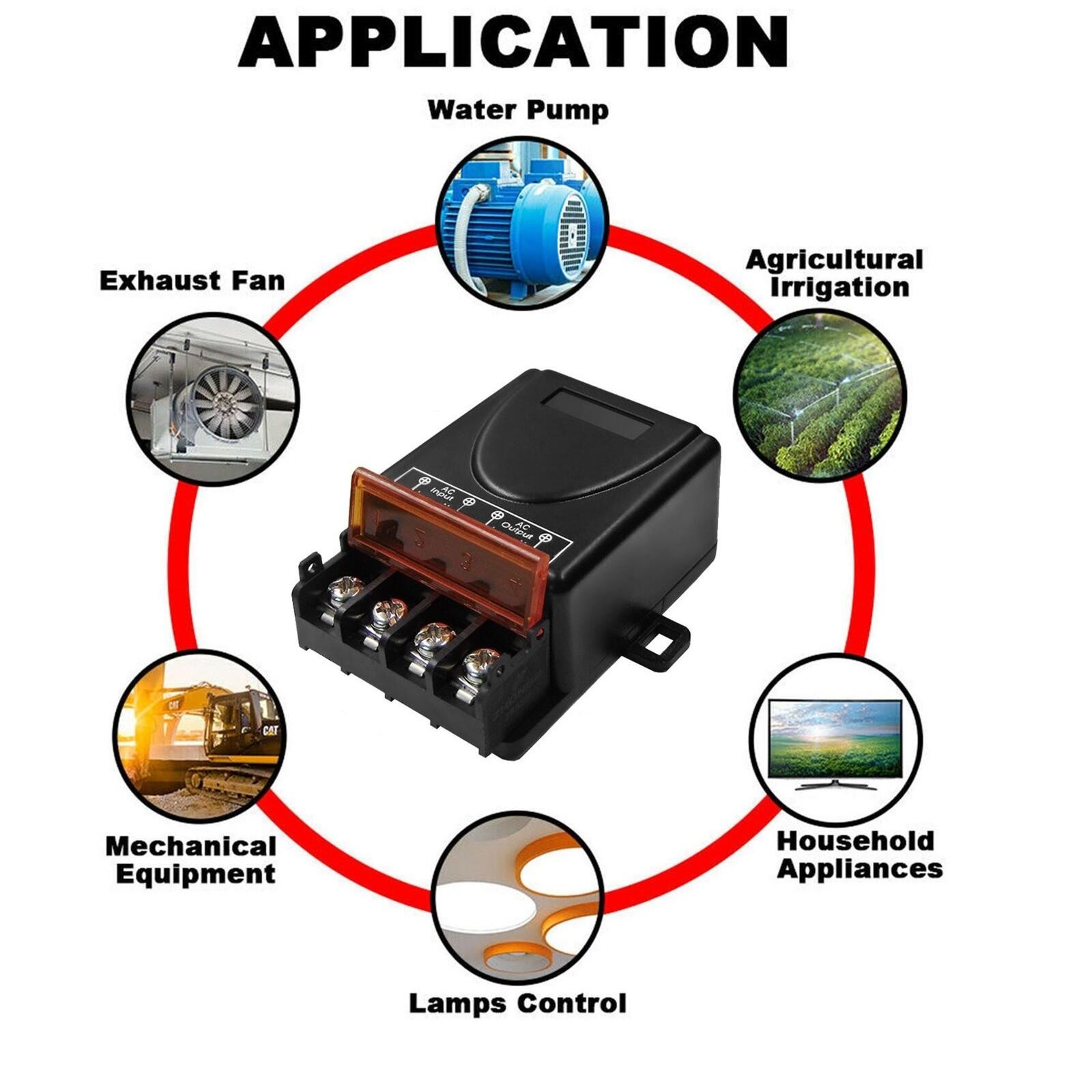 AC 90-220V 30A RF Relay Wireless Remote Control Switch + 433MHz Remote
