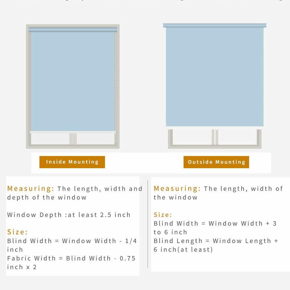100%Blackout Waterproof Fabric Window Roller Shades,Thermal Insulated,UV Protect