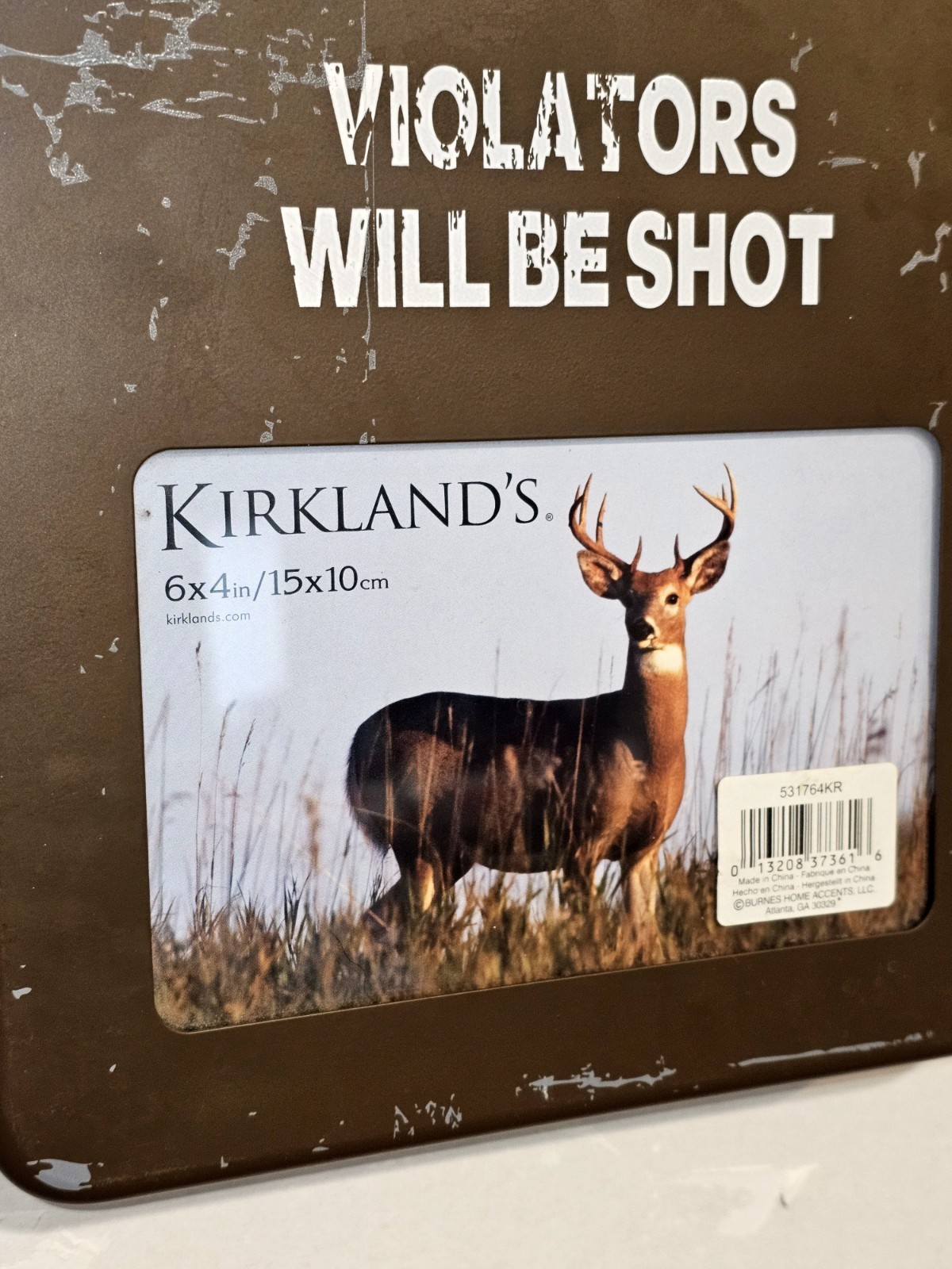 Hunters Only” Metal Sign Picture Frame – “Violators Will Be Shot” -…