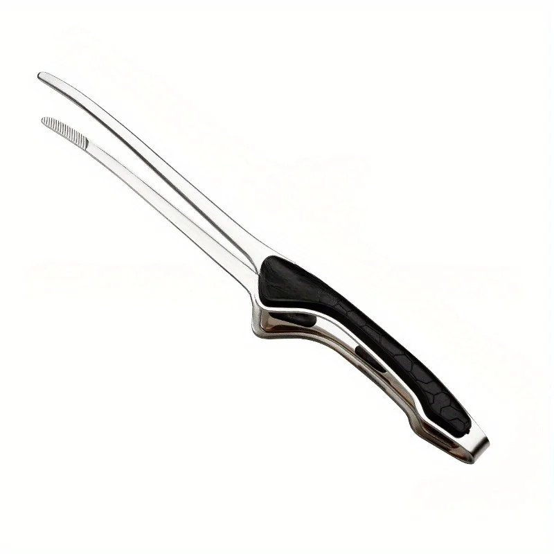 Silver Stainless Steel BBQ Tongs Non Slip Easy Clean Reusable Cooking Utensils f